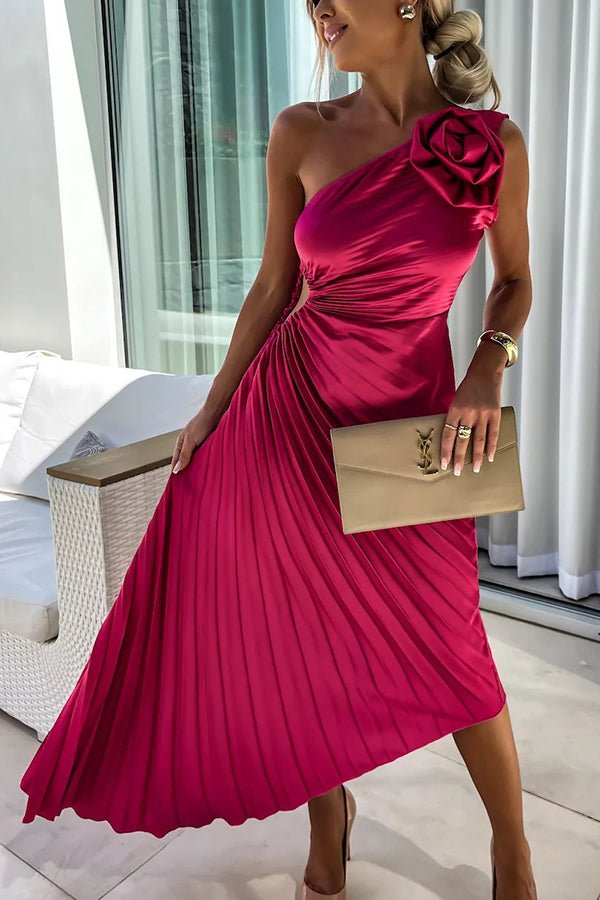 Lizbeth -  Flower Shoulder Maxi Dress
