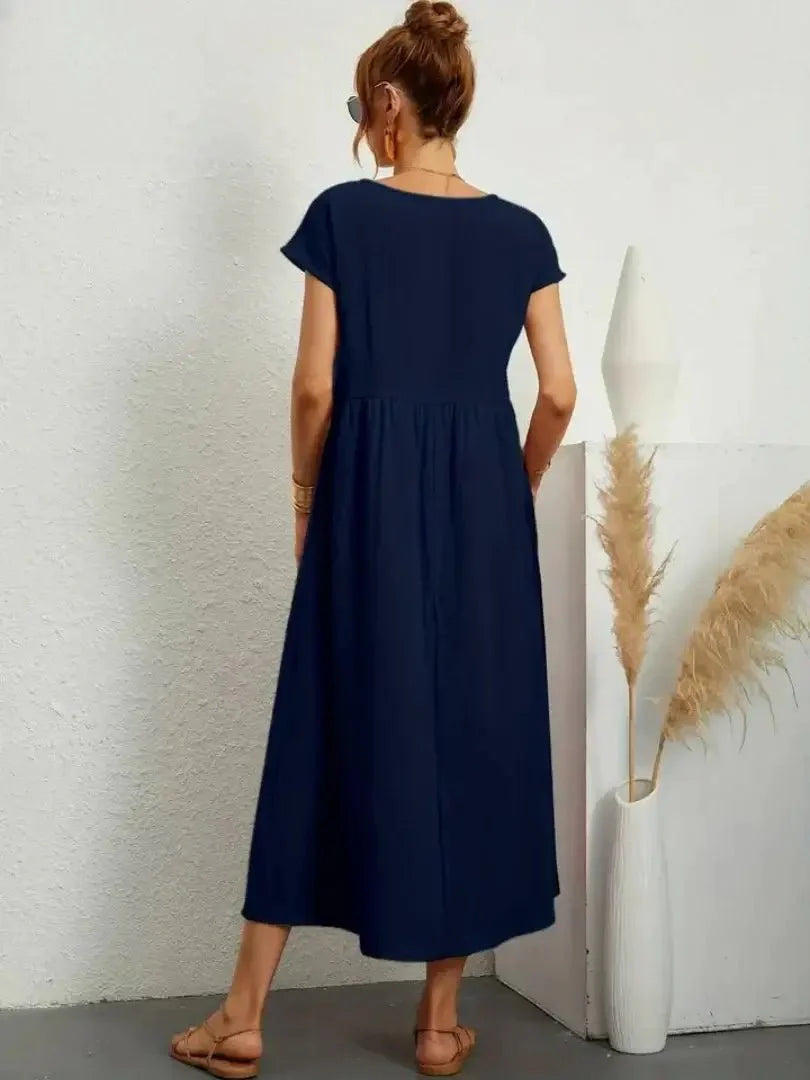 Relaxed Midi Dress with Pockets