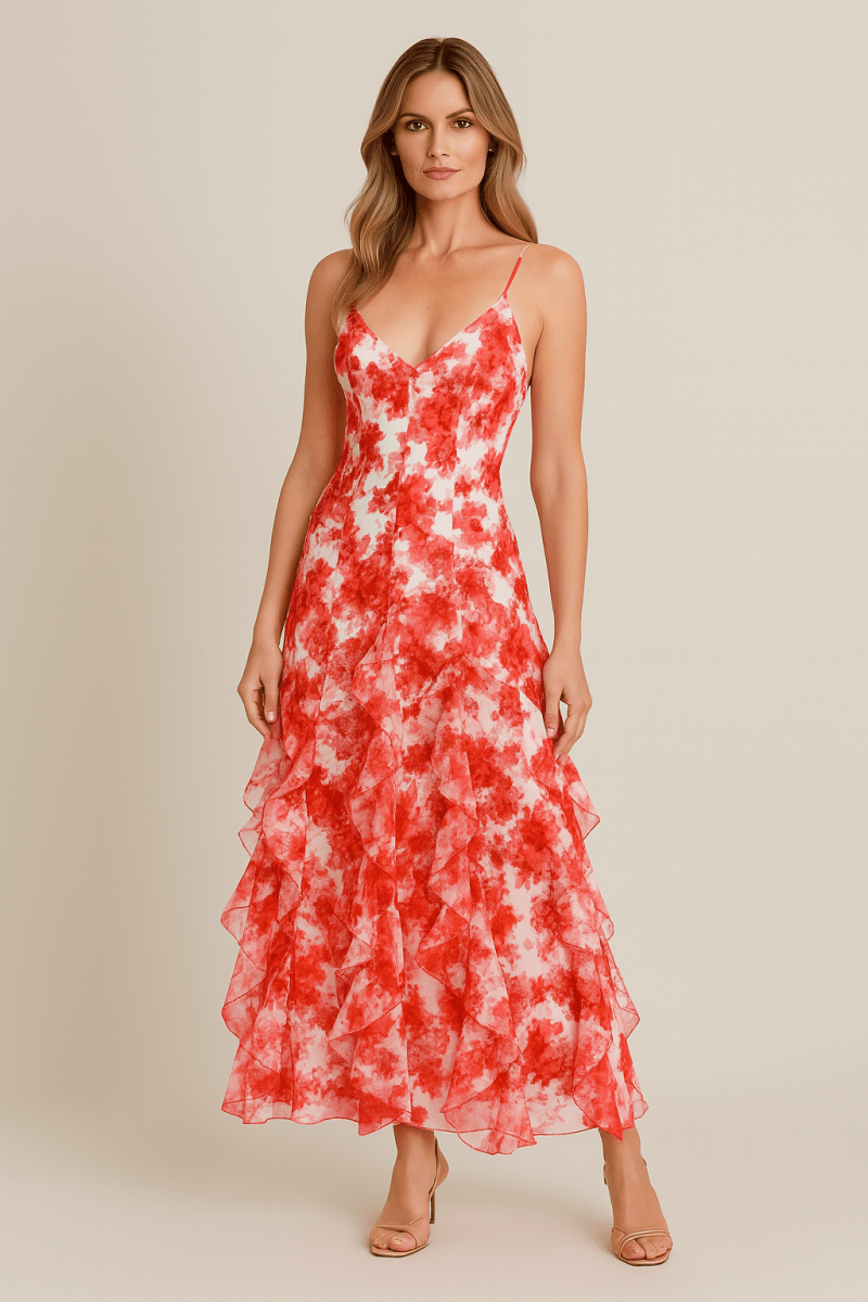 Fawn Ruffled Floral Dress